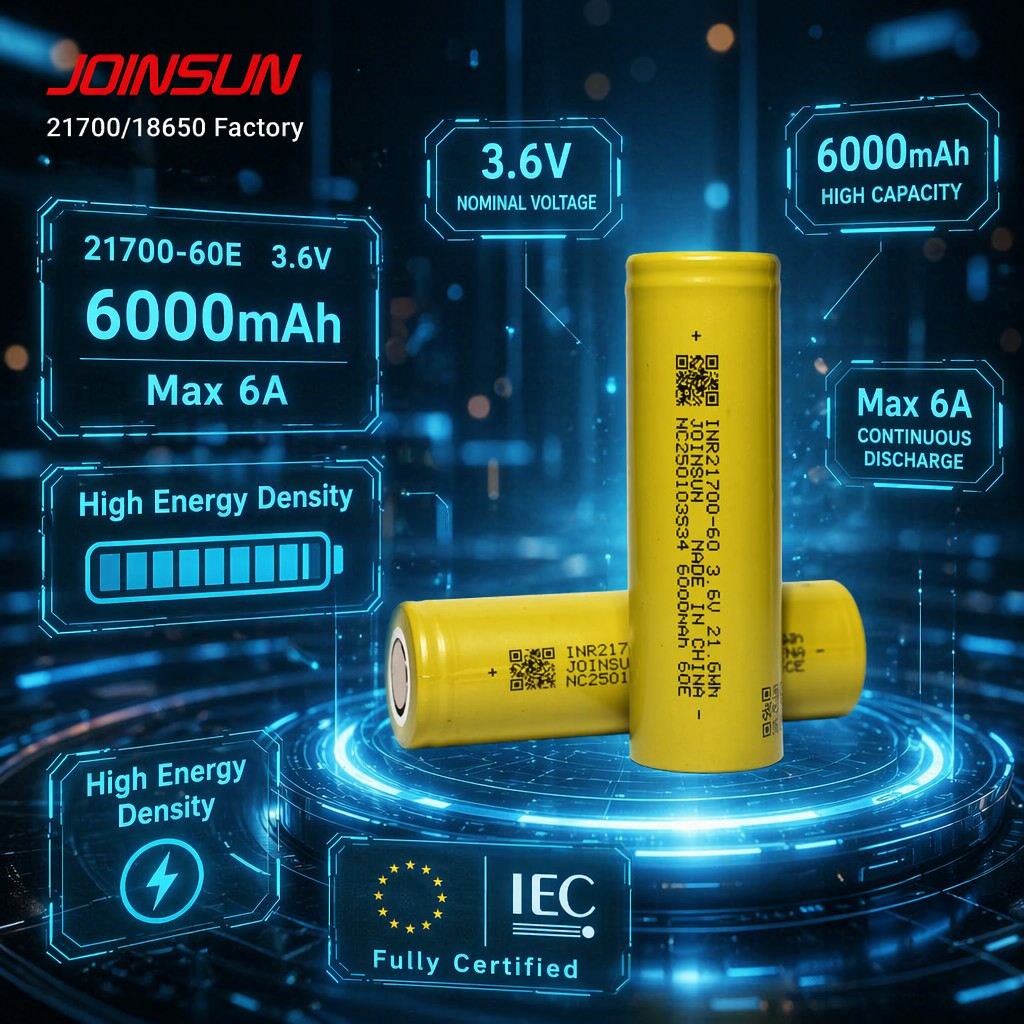 JOINSUN 21700-6000mAh高容量锂离子电芯=